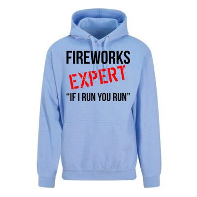 Fireworks Expert If I Run You Run Funny 4th of July Unisex Surf Hoodie