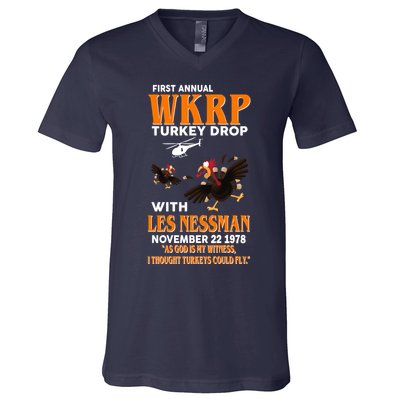 First Annual Turkey Drop Turkey V-Neck T-Shirt