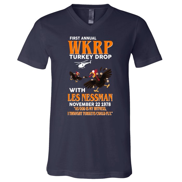 First Annual Turkey Drop Turkey V-Neck T-Shirt