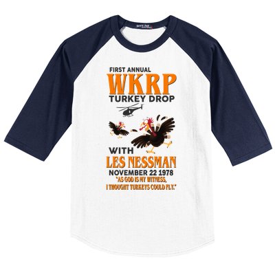 First Annual Turkey Drop Turkey Baseball Sleeve Shirt