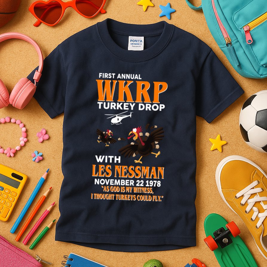 First Annual Turkey Drop Turkey Kids T-Shirt