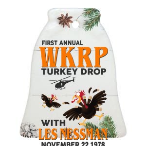 First Annual Turkey Drop Turkey Ceramic Bell Ornament