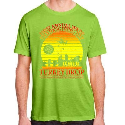 First Annual WKRP Thanksgiving Day Turkey Drop Retro Adult ChromaSoft Performance T-Shirt