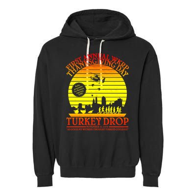 First Annual WKRP Thanksgiving Day Turkey Drop Retro Garment-Dyed Fleece Hoodie