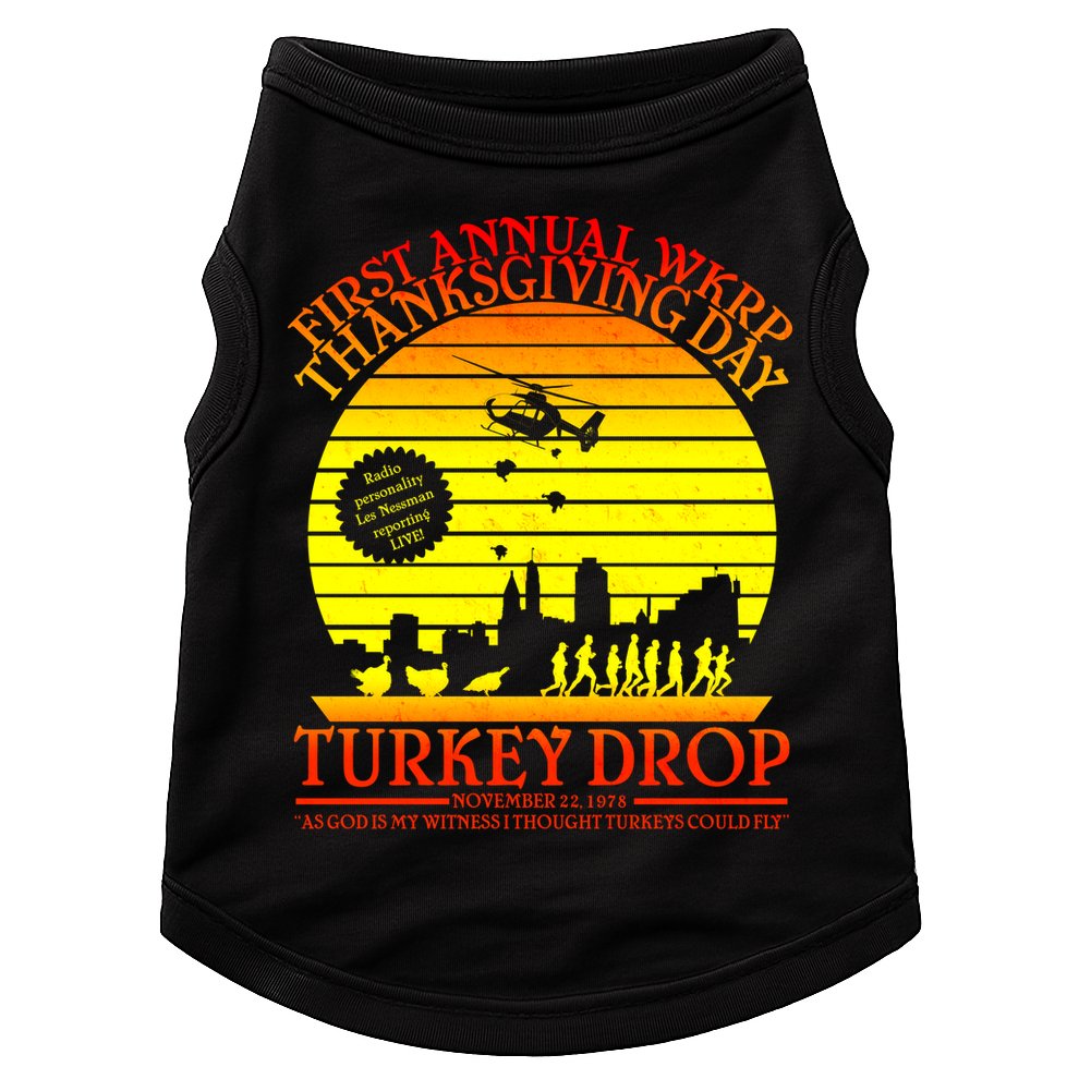 First Annual WKRP Thanksgiving Day Turkey Drop Retro Doggie Tank