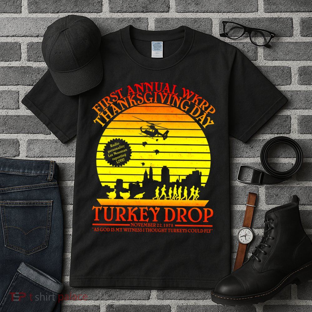 First Annual WKRP Thanksgiving Day Turkey Drop Retro Tall T-Shirt