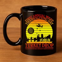First Annual WKRP Thanksgiving Day Turkey Drop Retro 11oz C Handle Ceramic Mug