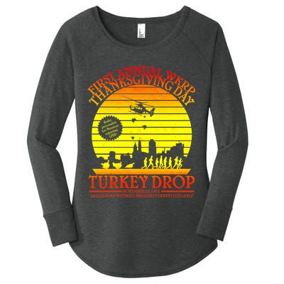 First Annual WKRP Thanksgiving Day Turkey Drop Retro Women's Perfect Tri Tunic Long Sleeve Shirt