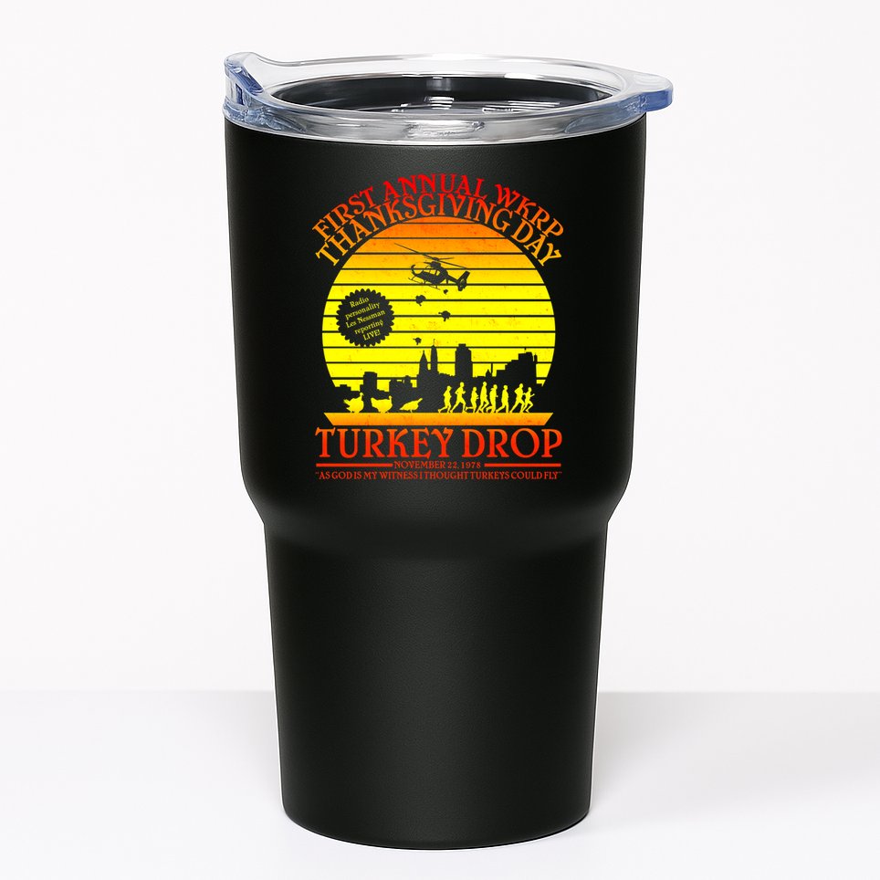 First Annual WKRP Thanksgiving Day Turkey Drop Retro Tumbler