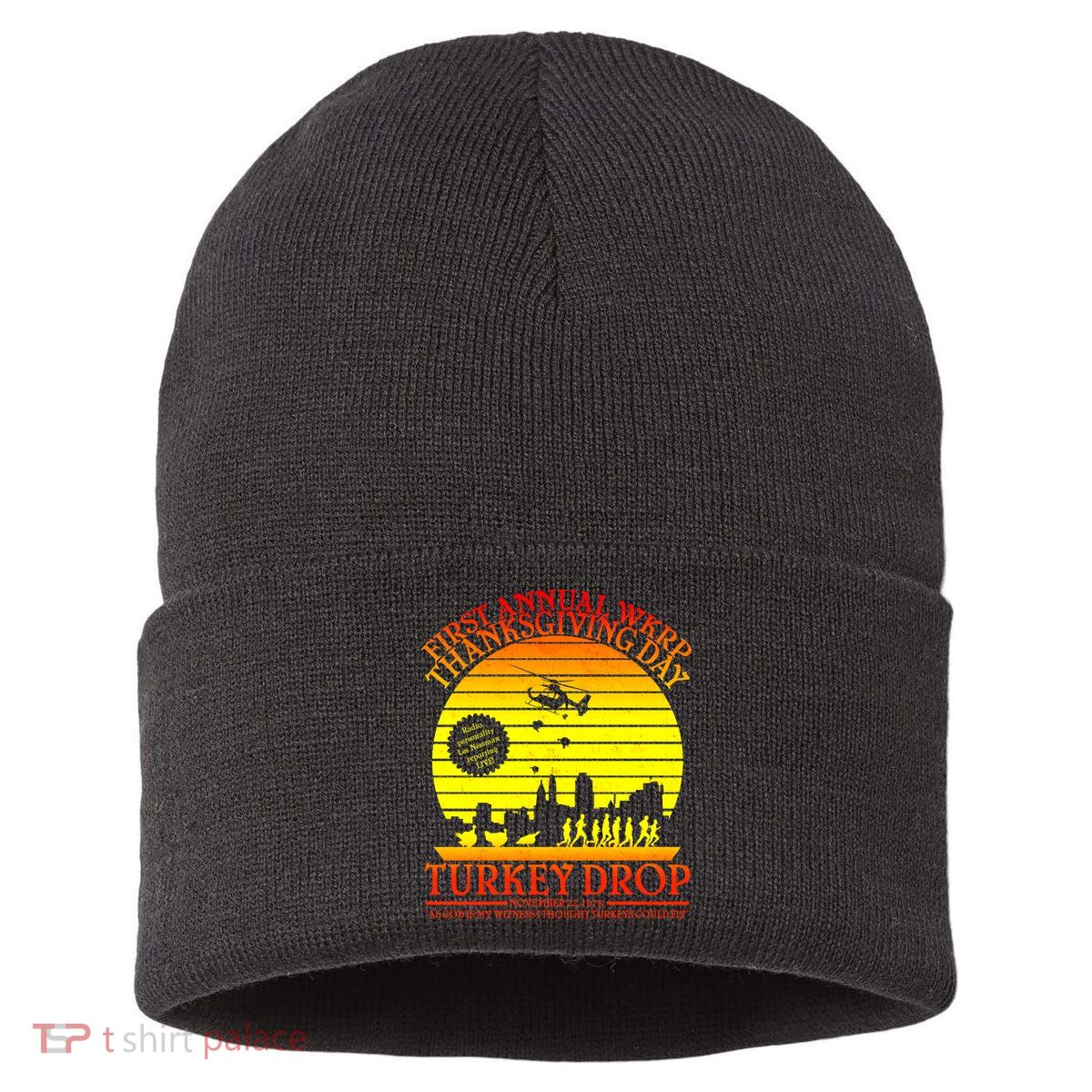 First Annual WKRP Thanksgiving Day Turkey Drop Retro Sustainable Knit Beanie