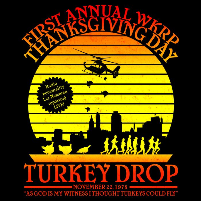 First Annual WKRP Thanksgiving Day Turkey Drop Retro Baby Bodysuit