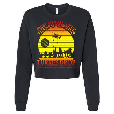 First Annual WKRP Thanksgiving Day Turkey Drop Retro Cropped Pullover Crew