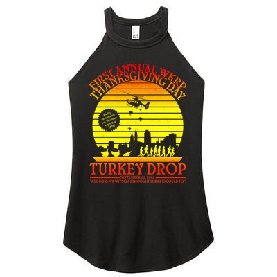 First Annual WKRP Thanksgiving Day Turkey Drop Retro Women's Perfect Tri Rocker Tank