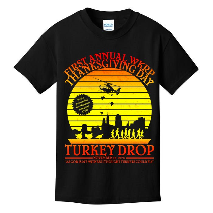First Annual WKRP Thanksgiving Day Turkey Drop Retro Kids T-Shirt