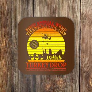 First Annual WKRP Thanksgiving Day Turkey Drop Retro Coaster