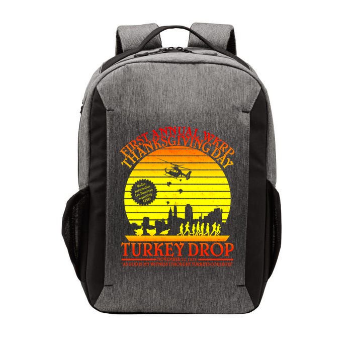 First Annual WKRP Thanksgiving Day Turkey Drop Retro Vector Backpack