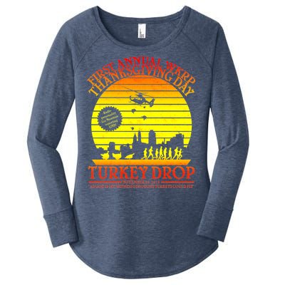 First Annual WKRP Thanksgiving Day Turkey Drop Retro Women's Perfect Tri Tunic Long Sleeve Shirt