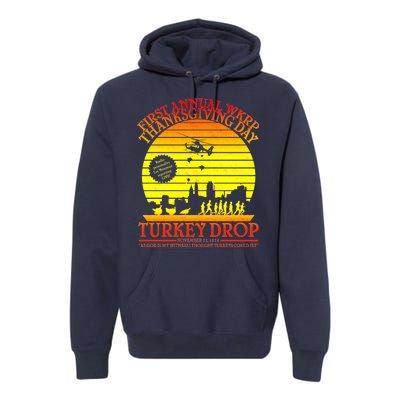 First Annual WKRP Thanksgiving Day Turkey Drop Retro Premium Hoodie