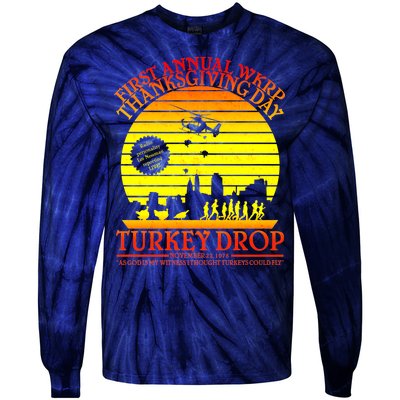 First Annual WKRP Thanksgiving Day Turkey Drop Retro Tie-Dye Long Sleeve Shirt