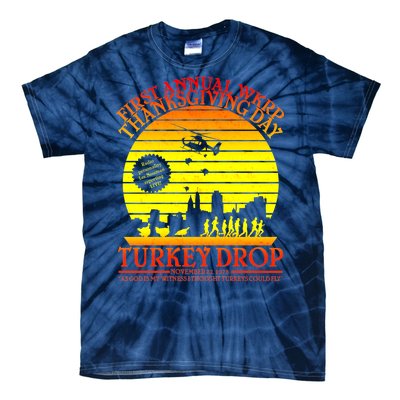 First Annual WKRP Thanksgiving Day Turkey Drop Retro Tie-Dye T-Shirt