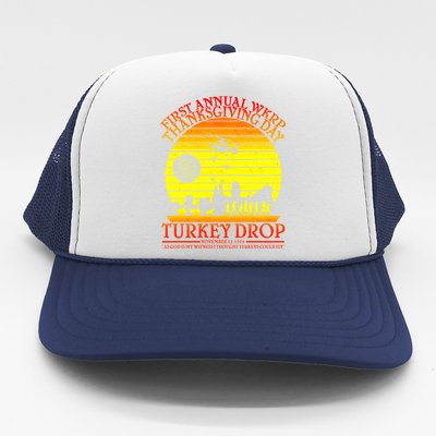 First Annual WKRP Thanksgiving Day Turkey Drop Retro Trucker Hat