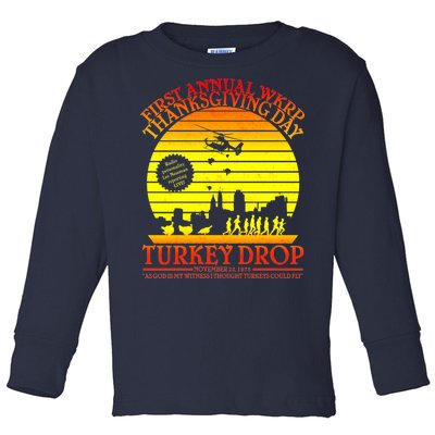 First Annual WKRP Thanksgiving Day Turkey Drop Retro Toddler Long Sleeve Shirt