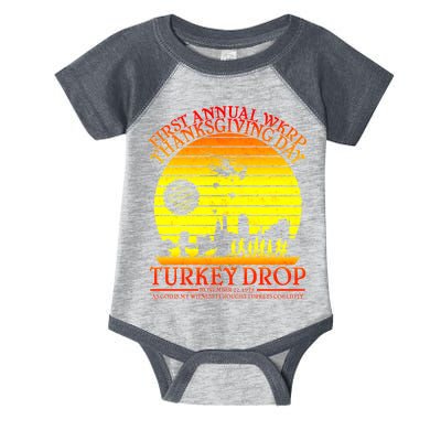 First Annual WKRP Thanksgiving Day Turkey Drop Retro Infant Baby Jersey Bodysuit