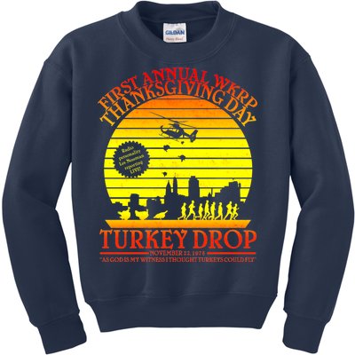 First Annual WKRP Thanksgiving Day Turkey Drop Retro Kids Sweatshirt