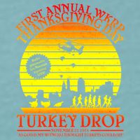 First Annual WKRP Thanksgiving Day Turkey Drop Retro Sueded Cloud Jersey T-Shirt