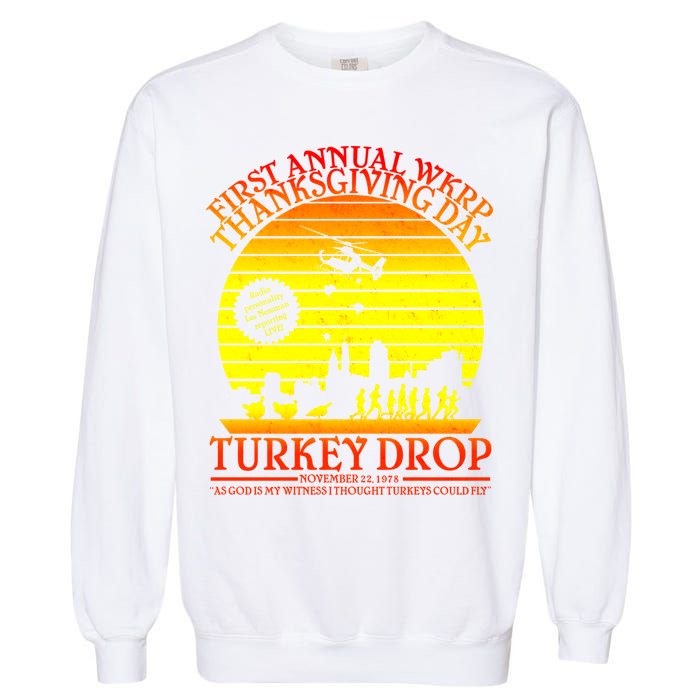 First Annual WKRP Thanksgiving Day Turkey Drop Retro Garment-Dyed Sweatshirt