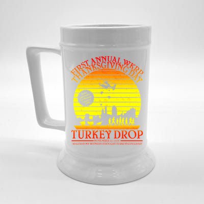 First Annual WKRP Thanksgiving Day Turkey Drop Retro Beer Stein