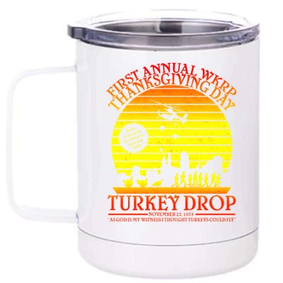 First Annual WKRP Thanksgiving Day Turkey Drop Retro 12 oz Stainless Steel Tumbler Cup