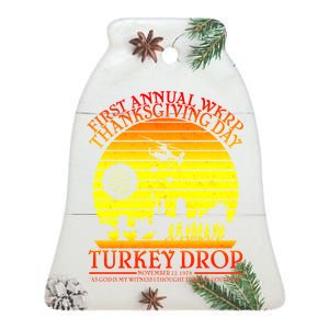 First Annual WKRP Thanksgiving Day Turkey Drop Retro Ceramic Bell Ornament