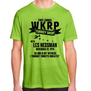 First Annual WKRP Turkey Drop With Les Nessman Adult ChromaSoft Performance T-Shirt