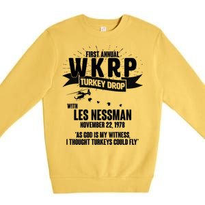 First Annual WKRP Turkey Drop With Les Nessman Premium Crewneck Sweatshirt