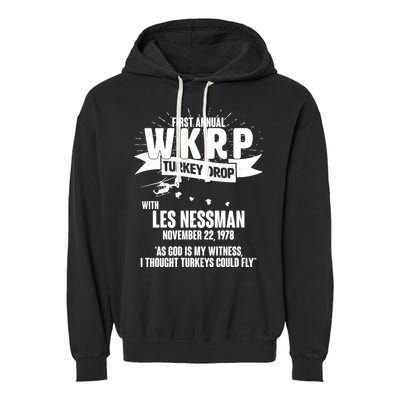 First Annual WKRP Turkey Drop With Les Nessman Garment-Dyed Fleece Hoodie