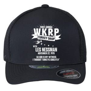 First Annual WKRP Turkey Drop With Les Nessman Flexfit Unipanel Trucker Cap