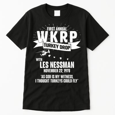 First Annual WKRP Turkey Drop With Les Nessman Tall T-Shirt