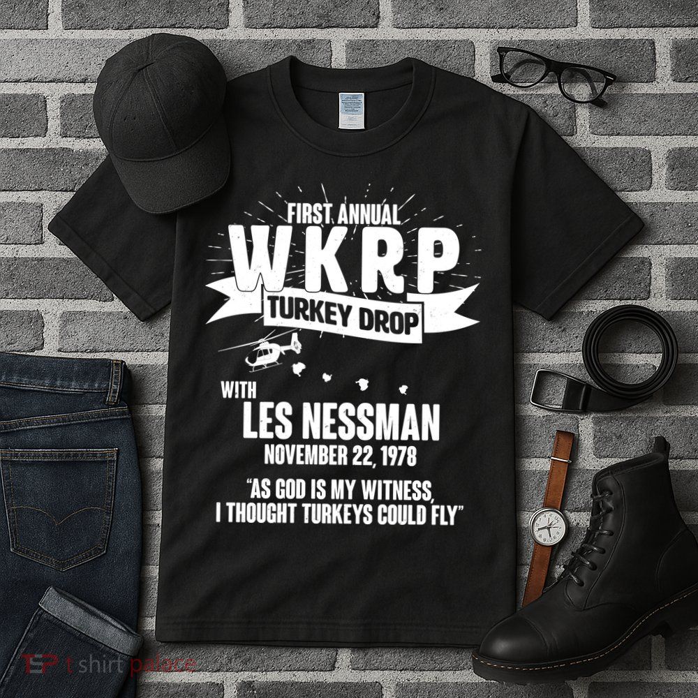 First Annual WKRP Turkey Drop With Les Nessman Tall T-Shirt