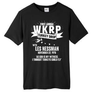 First Annual WKRP Turkey Drop With Les Nessman Tall Fusion ChromaSoft Performance T-Shirt