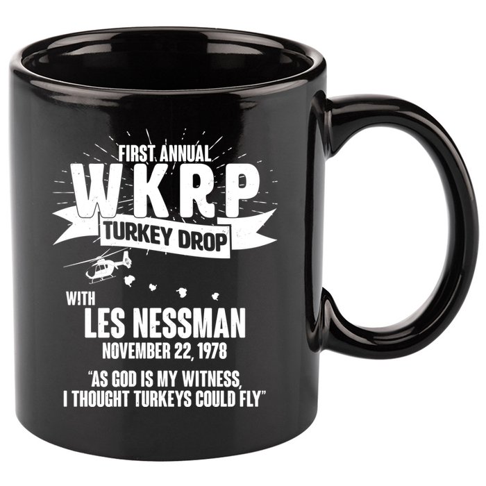 First Annual WKRP Turkey Drop With Les Nessman 11oz C Handle Ceramic Mug