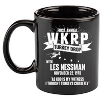 First Annual WKRP Turkey Drop With Les Nessman 11oz C Handle Ceramic Mug