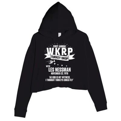 First Annual WKRP Turkey Drop With Les Nessman Crop Fleece Hoodie
