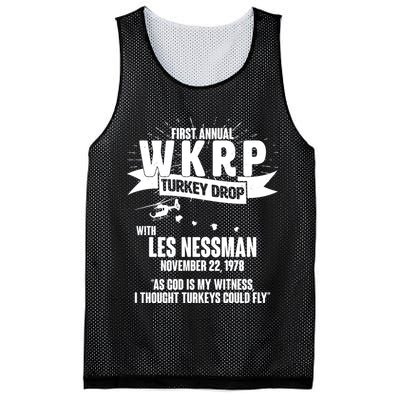 First Annual WKRP Turkey Drop With Les Nessman Mesh Reversible Basketball Jersey Tank