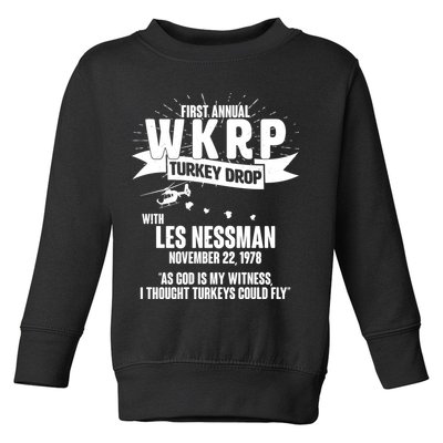 First Annual WKRP Turkey Drop With Les Nessman Toddler Sweatshirt