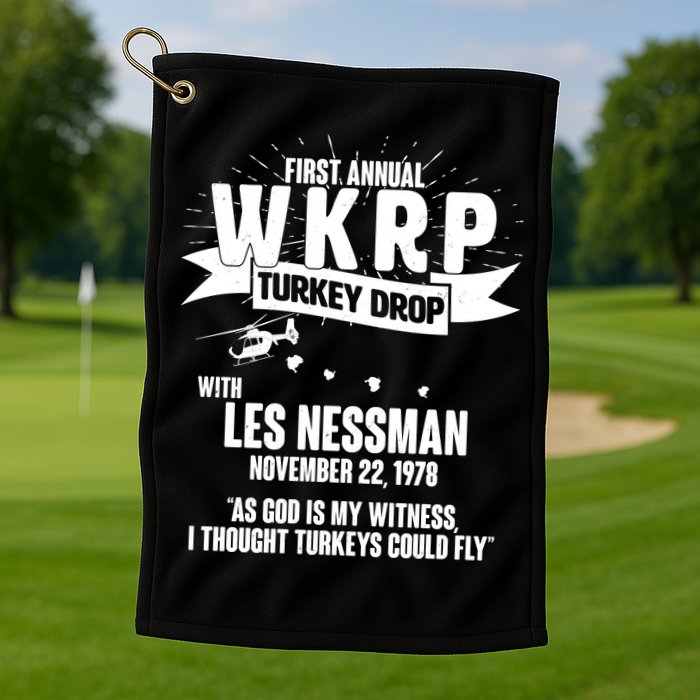 First Annual WKRP Turkey Drop With Les Nessman Golf Towel