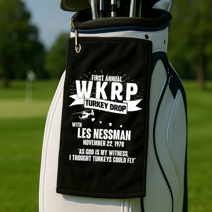 First Annual WKRP Turkey Drop With Les Nessman Golf Towel