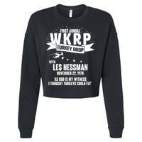 First Annual WKRP Turkey Drop With Les Nessman Cropped Pullover Crew