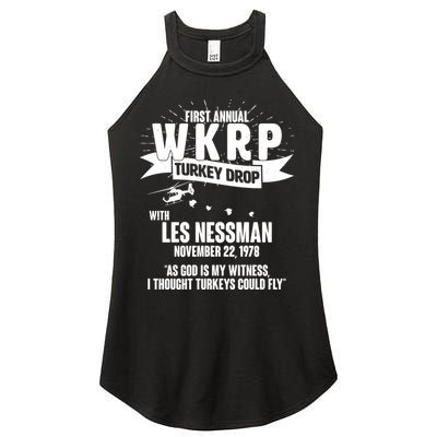 First Annual WKRP Turkey Drop With Les Nessman Women's Perfect Tri Rocker Tank