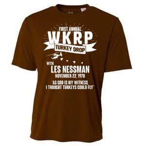 First Annual WKRP Turkey Drop With Les Nessman Cooling Performance Crew T-Shirt